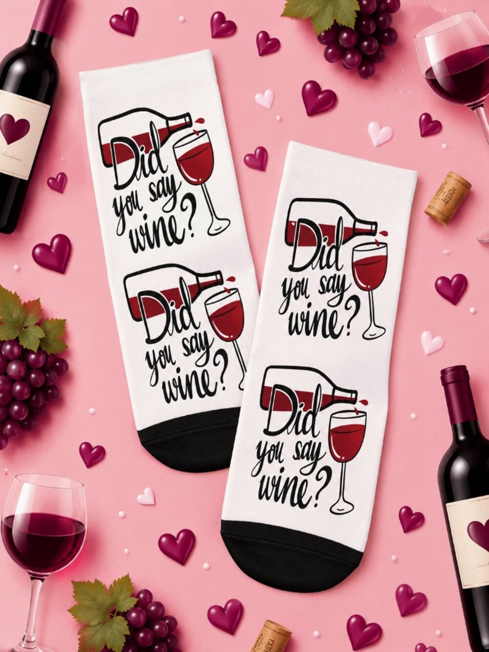 Did You Say Wine Ankle Socks